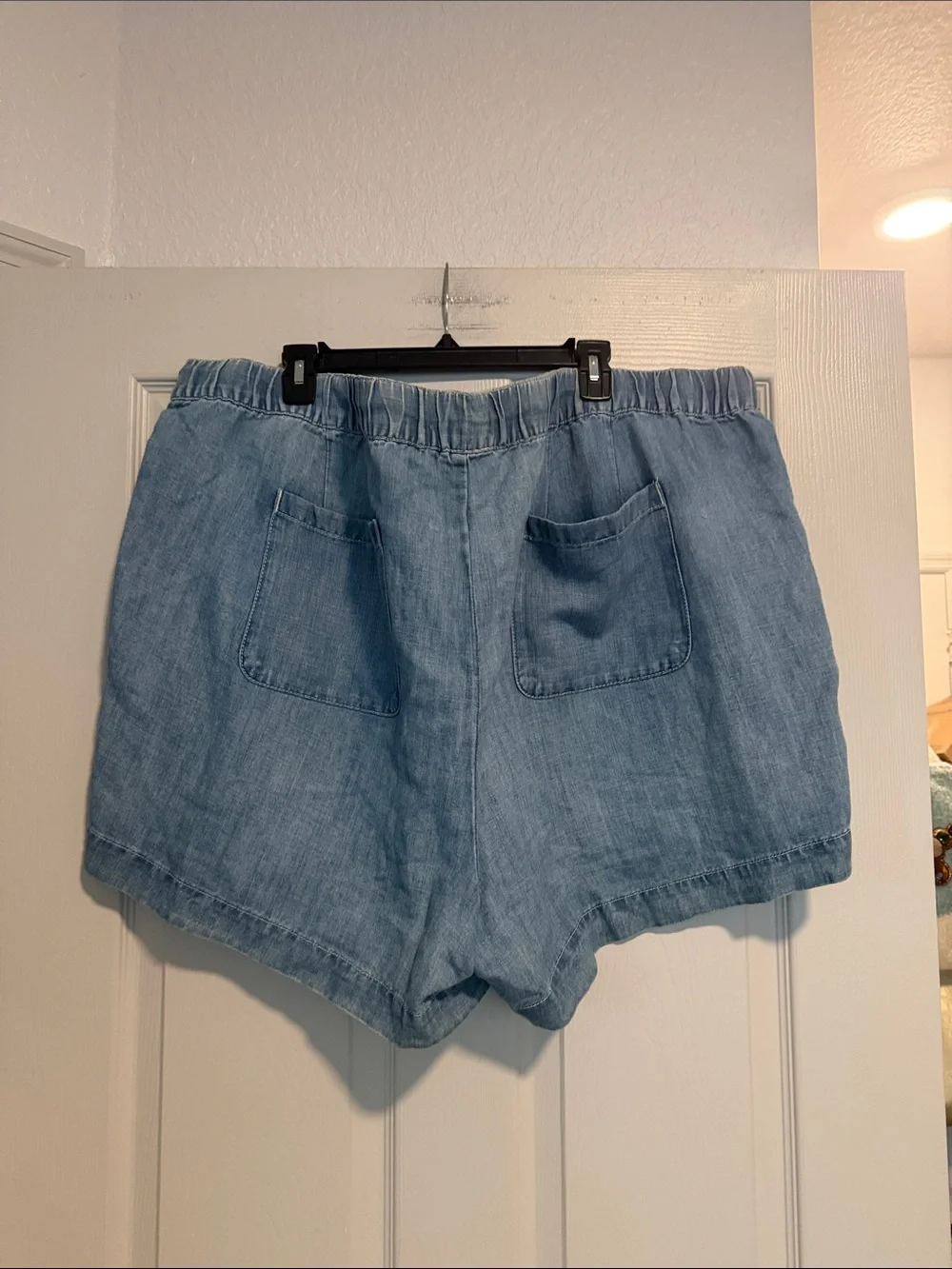 (Sold) LOFT Light Blue Embroidered Drawstring High-Waist Shorts